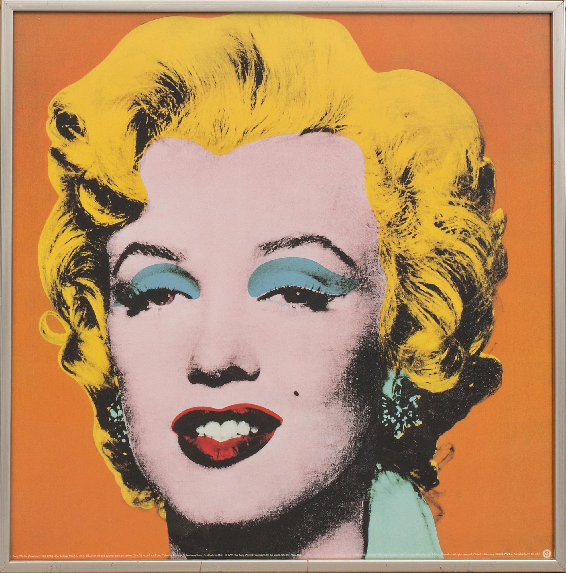 ANDY WARHOL, after, offset lithograph/poster,"Marilyn Monroe", 1995. "Published by the Neuses Publishing Company, NY.