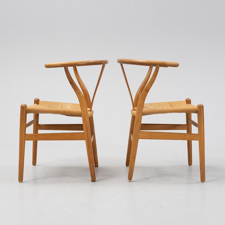 A pair of oak 'Y-chairs' by Hans J Wegner for Carl Hansen & Son, designed 1949.