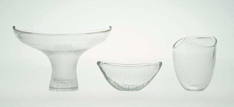 Tapio Wirkkala, TAPIO WIRKKALA, ART GLASS, 3 PIECES.