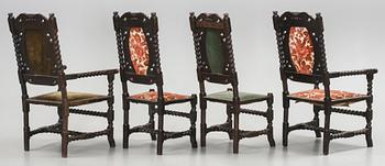 STOLAR, 10 st, barockstil, 1800-tal.