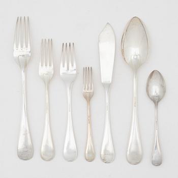 C.G. Hallberg, a Swedish silver cutlery set, model "Svensk", Stockholm, some 1950 (84 pieces).