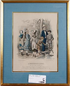 PARTI TRYCK, 3 st, 1870/80-tal, Frankrike.