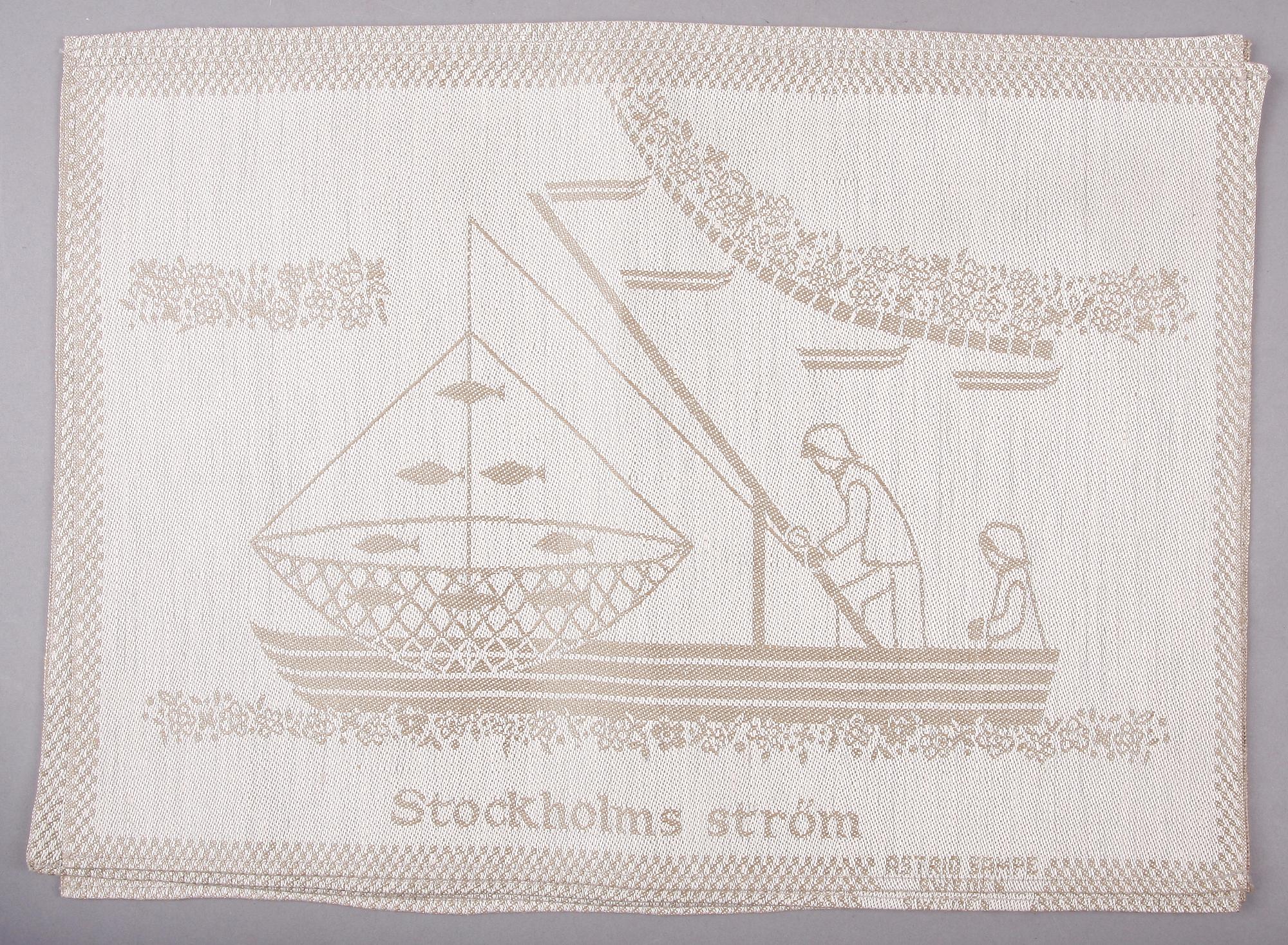 BORDSTABLETTER, textil 6 st bla design Astrid Sampe.