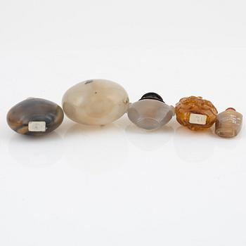 Nine snuff bottles, China, 20th century.