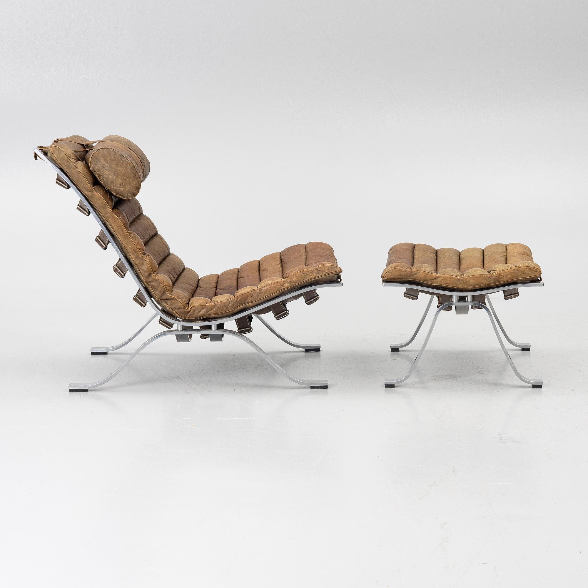 Arne Norell, An 'Ari' armchair with footstool, Norell Möbel, Aneby.