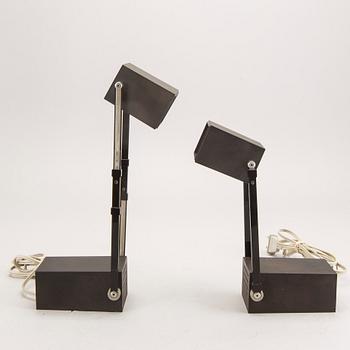 Bent Gantzel Boysen, a pair of wall/table lamps for Louis Poulsen Denmark later part of the 20th century.