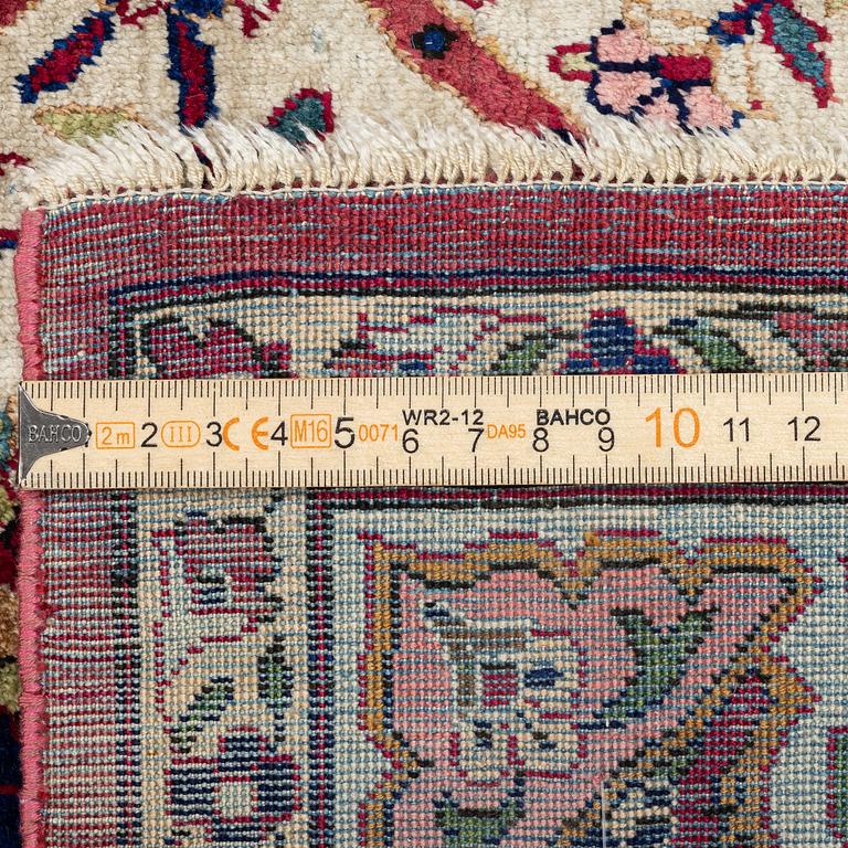 An antique silk Keshan of 'Arabesque' design, Central Persia, c. 410 x 297 cm.