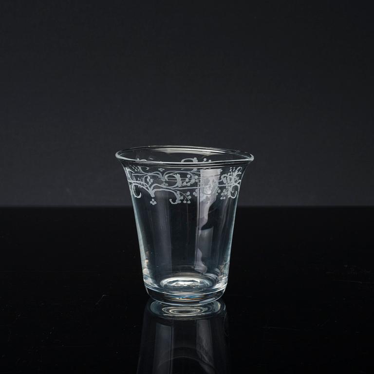 VINGLAS, SNAPSGLAS samt VATTENGLAS, 7+13+6=26 delar, "Enhörna", IKEA:s 1700-talserie, 1994.