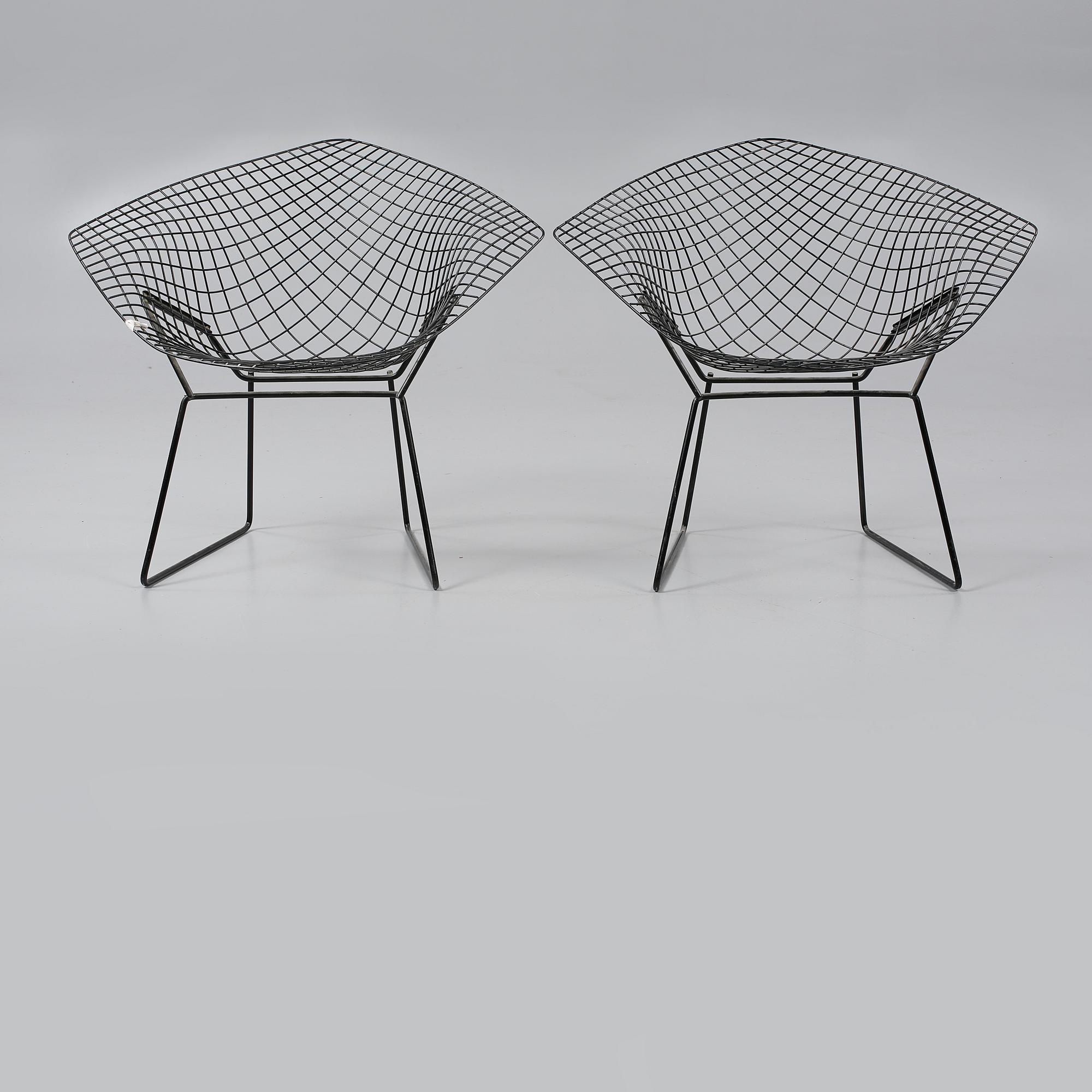 FÅTÖLJER, ett par, "Diamond Chair", Harry Bertoia, 1900-talets andra hälft.