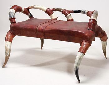 SOFFA, läder, kohorn, 1900-tal.