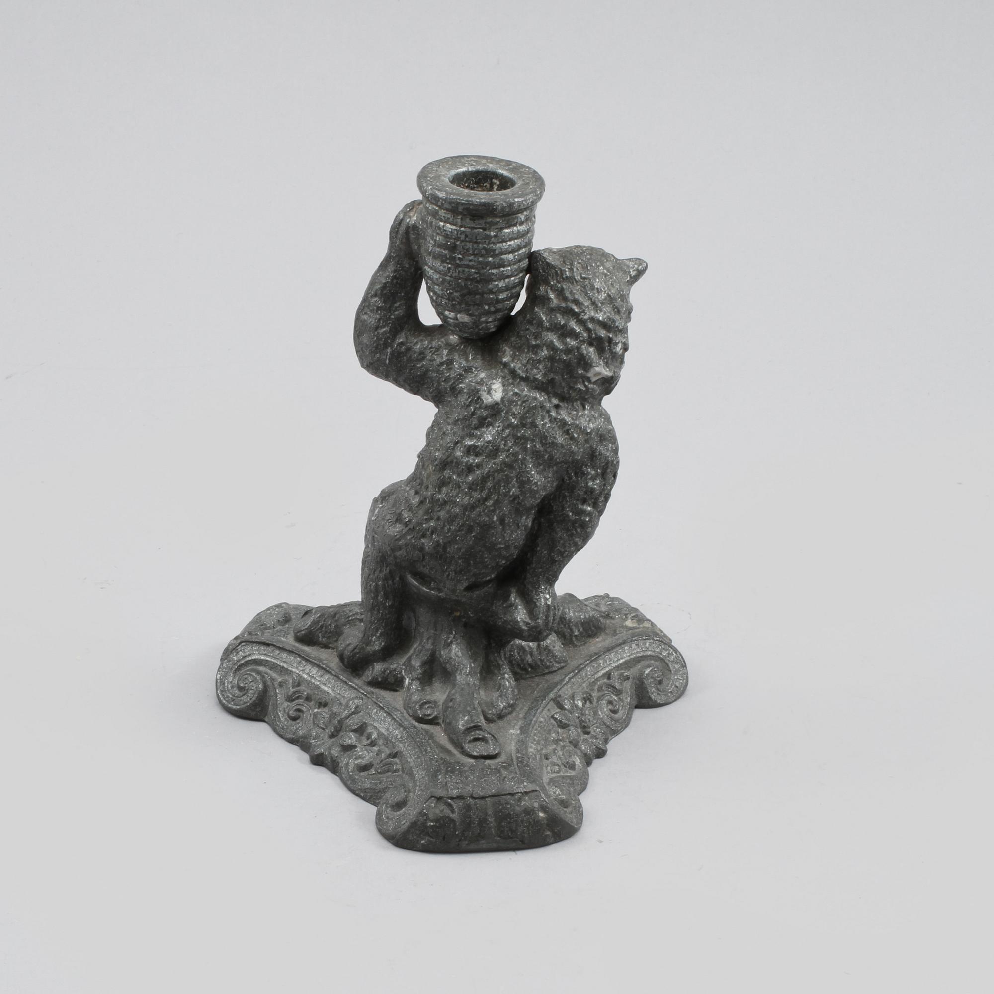 LJUSSTAKE, vitmetall, omkring 1900.