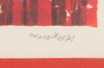 Max Walter Svanberg, gold embossed lithograph, signed and numbered 65/300.