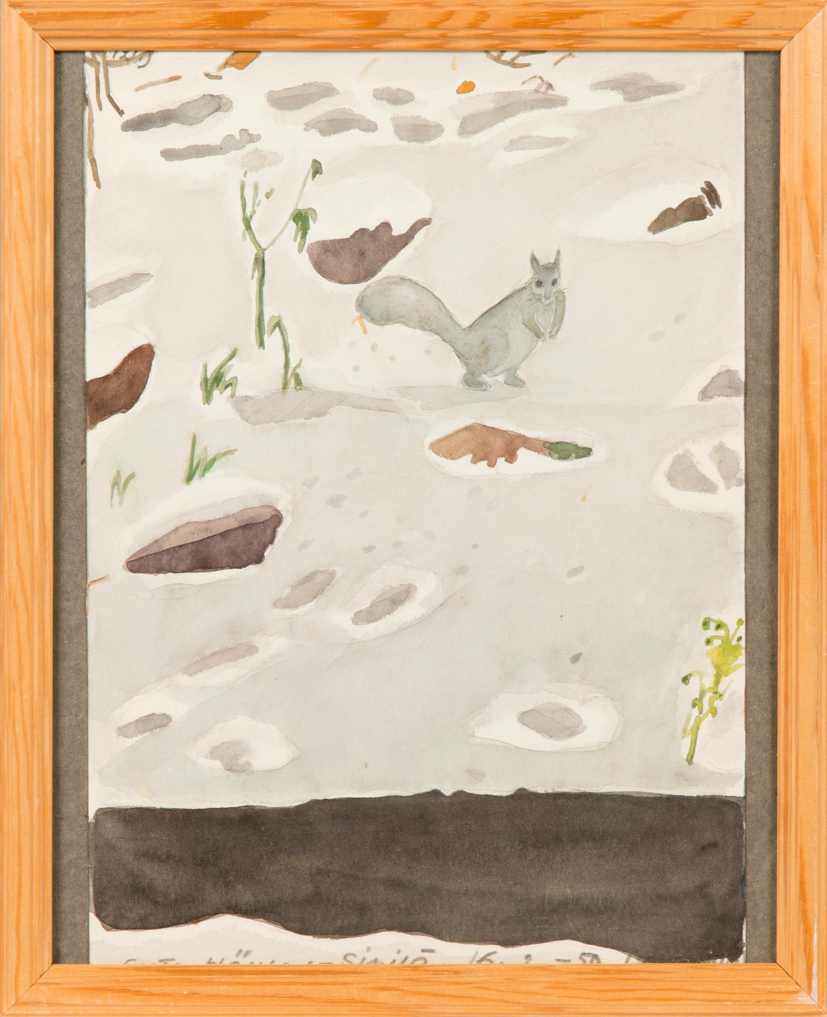 Greta Hällfors-sipilä, Orava talvimaisemassa.