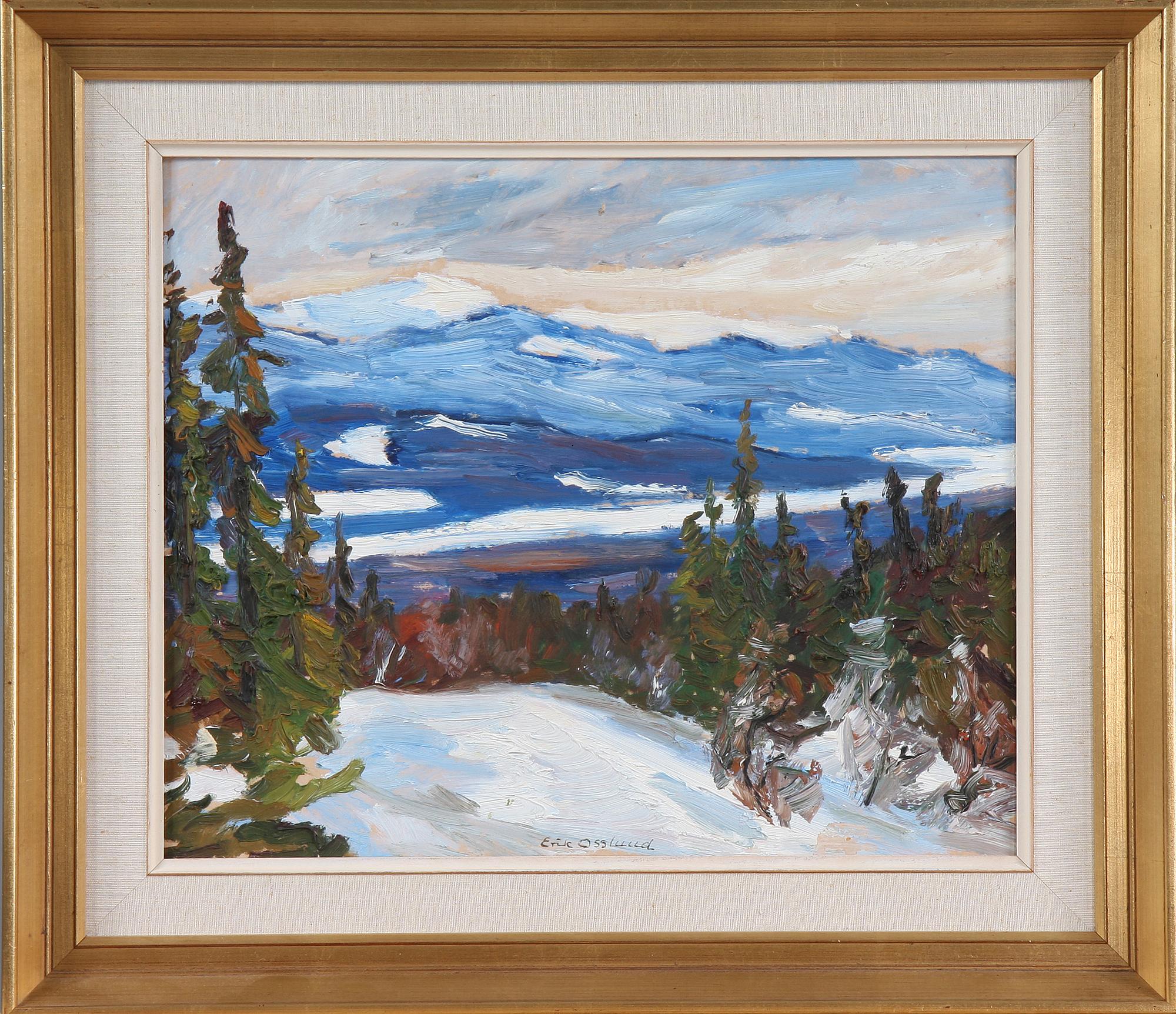 ERIK OSSLUND, olja på pannå, sign.