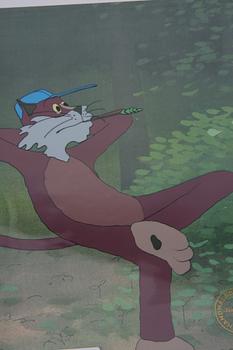 ORIGINALCEL, ur "Pelle Svanslös". Blandteknik, Team Film, sign SL.