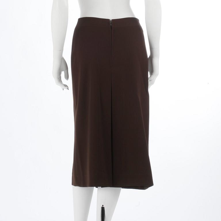 CÉLINE, a brown wool skirt. Size 40.