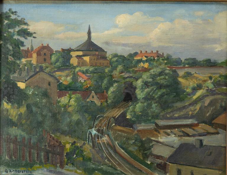 Gunnar Zetterström, Cityscape with railway.
