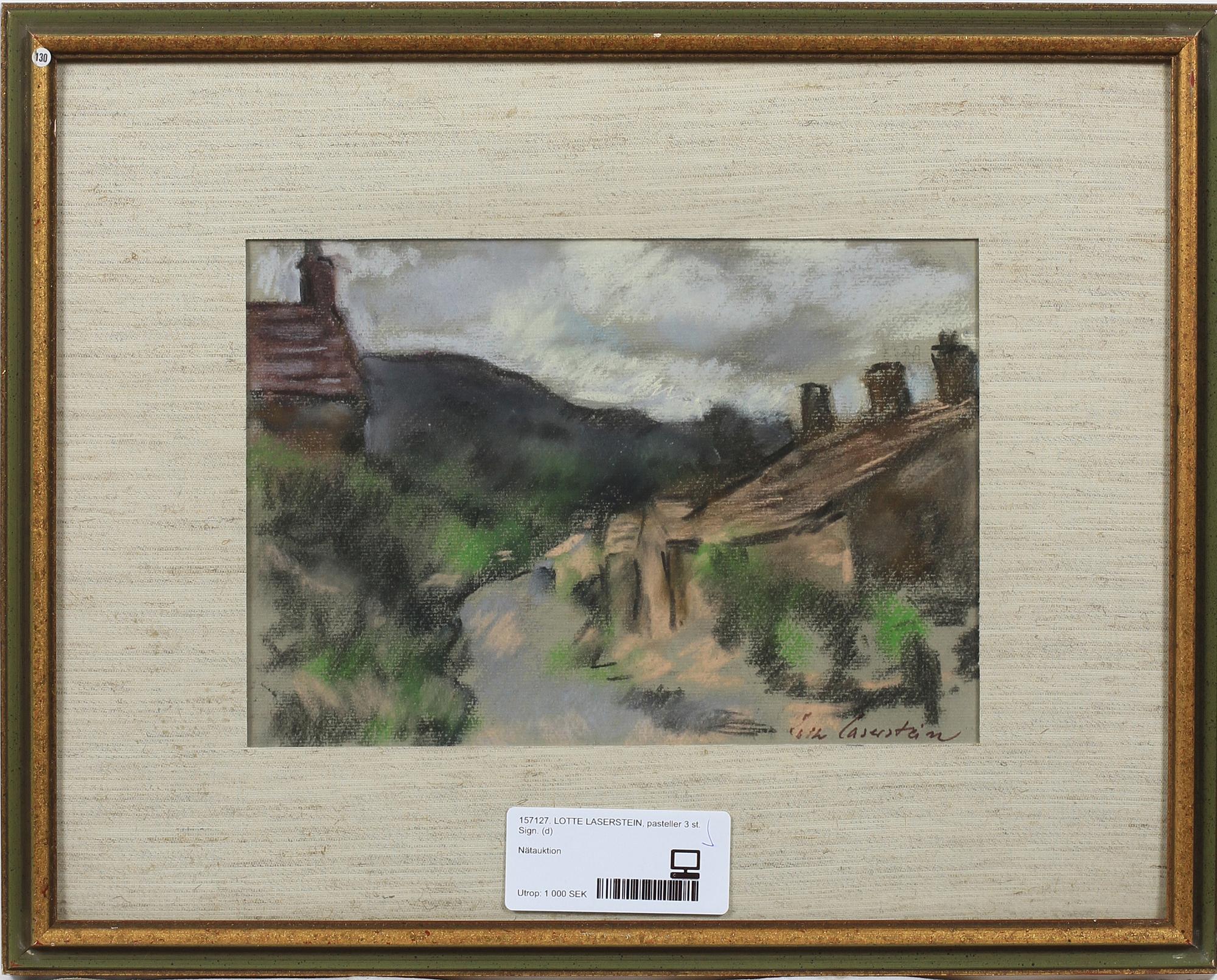 LOTTE LASERSTEIN, pasteller, 3 st. Sign.
