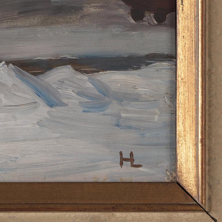 Hilding Linnqvist, A Stockholm winter scene.