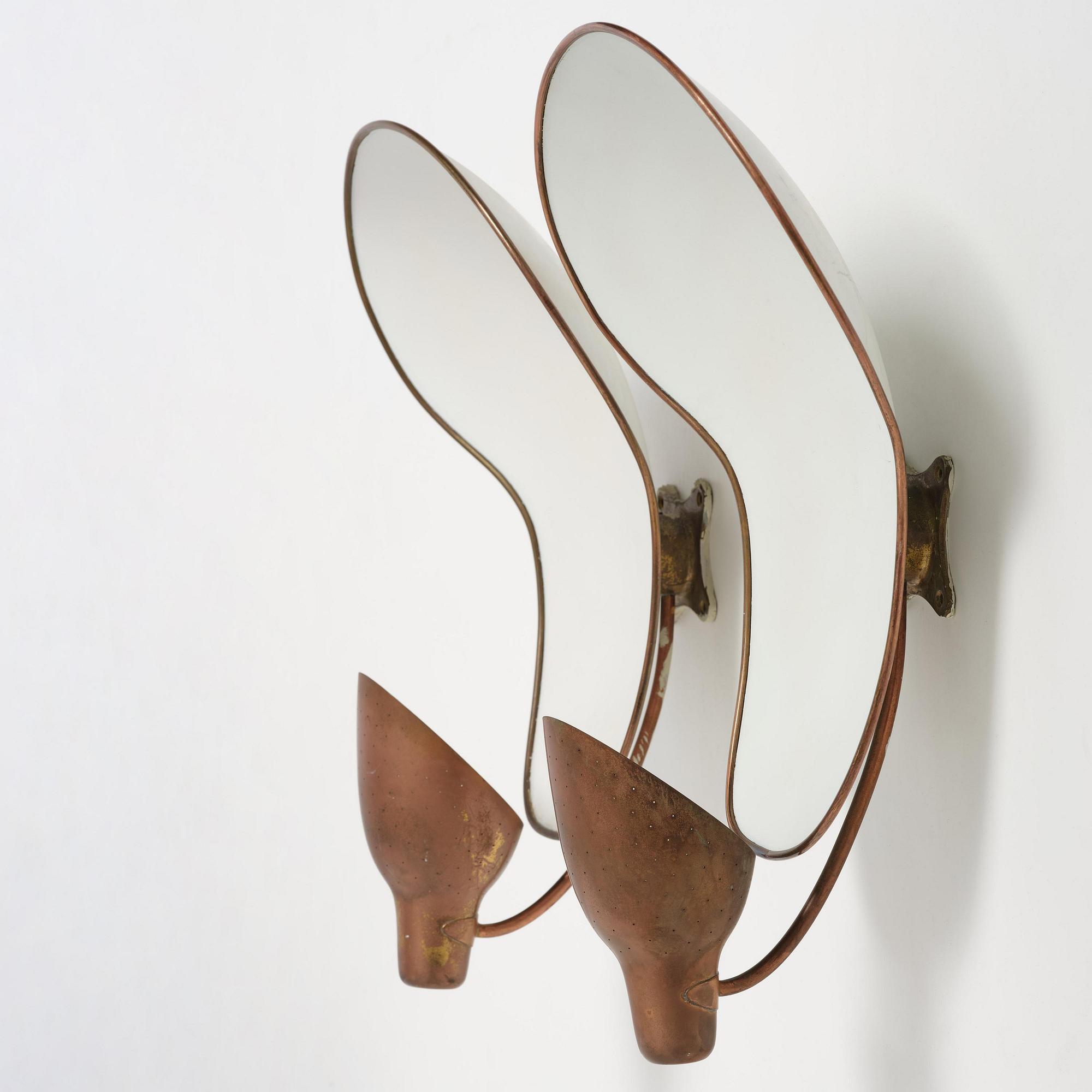 Carl-Axel Acking, a pair of wall lamps model number "5017", Bröderna Malmströms Metallvarufabrik, Malmö, 1940s.