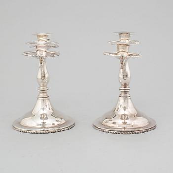 CANDELABRA, a pair, sterling silver, Mexico. Second half of the 20th century.