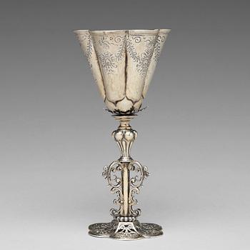 A German 17th century silver-gilt cup, mark of Jobst Planckh, Nürnberg 1609-1629.