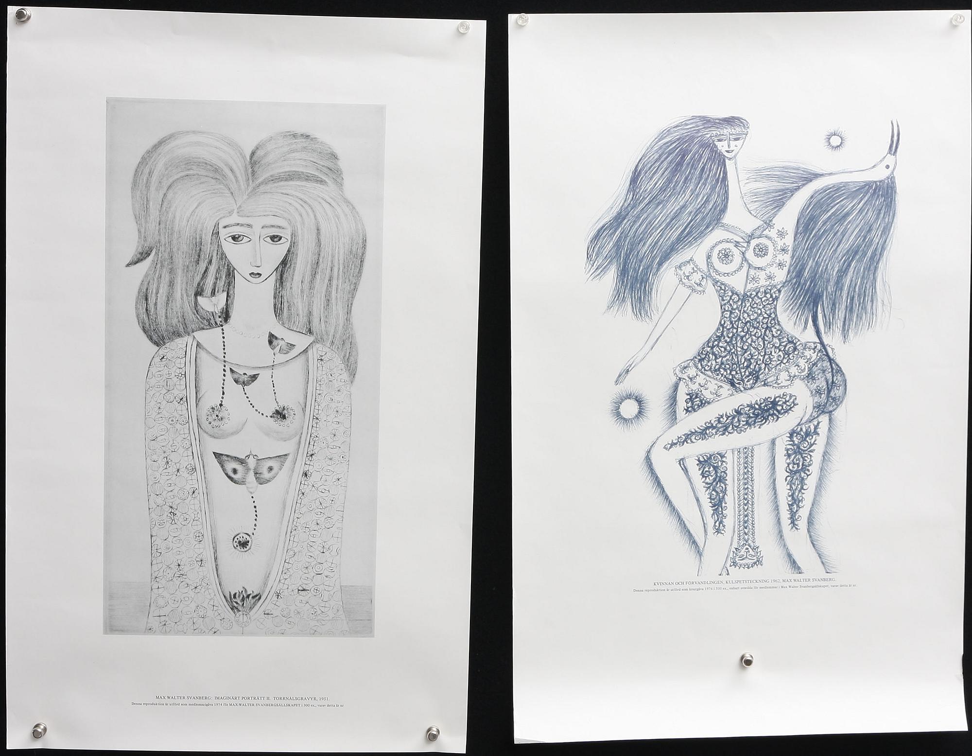 MAX WALTER SVANBERG, 7 delar. Affischer med numr.