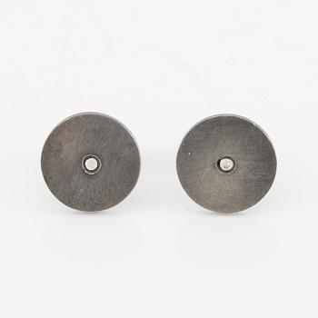 Hedvig Westermark, a pair of earrings, silver with diamonds.