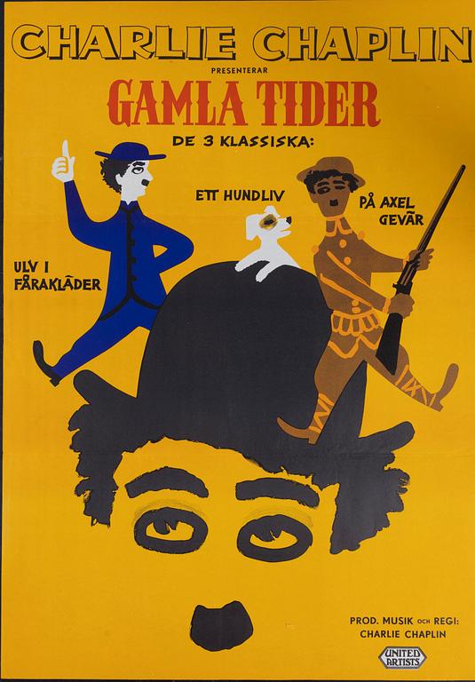 Léo Kouper, a vintage movie poster 'Gamla Tider (The Chaplin Revue)', 1960.