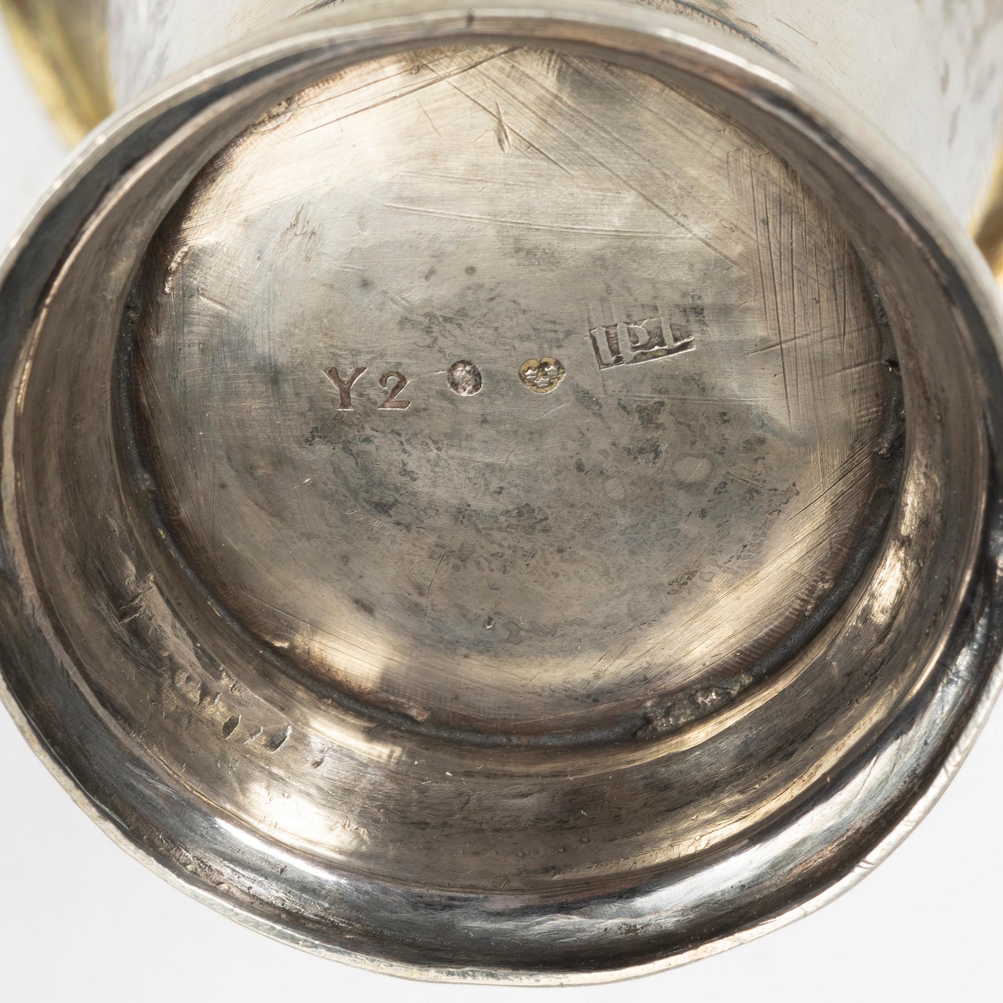 Five Swedish silver beakers, 18th/19th century.