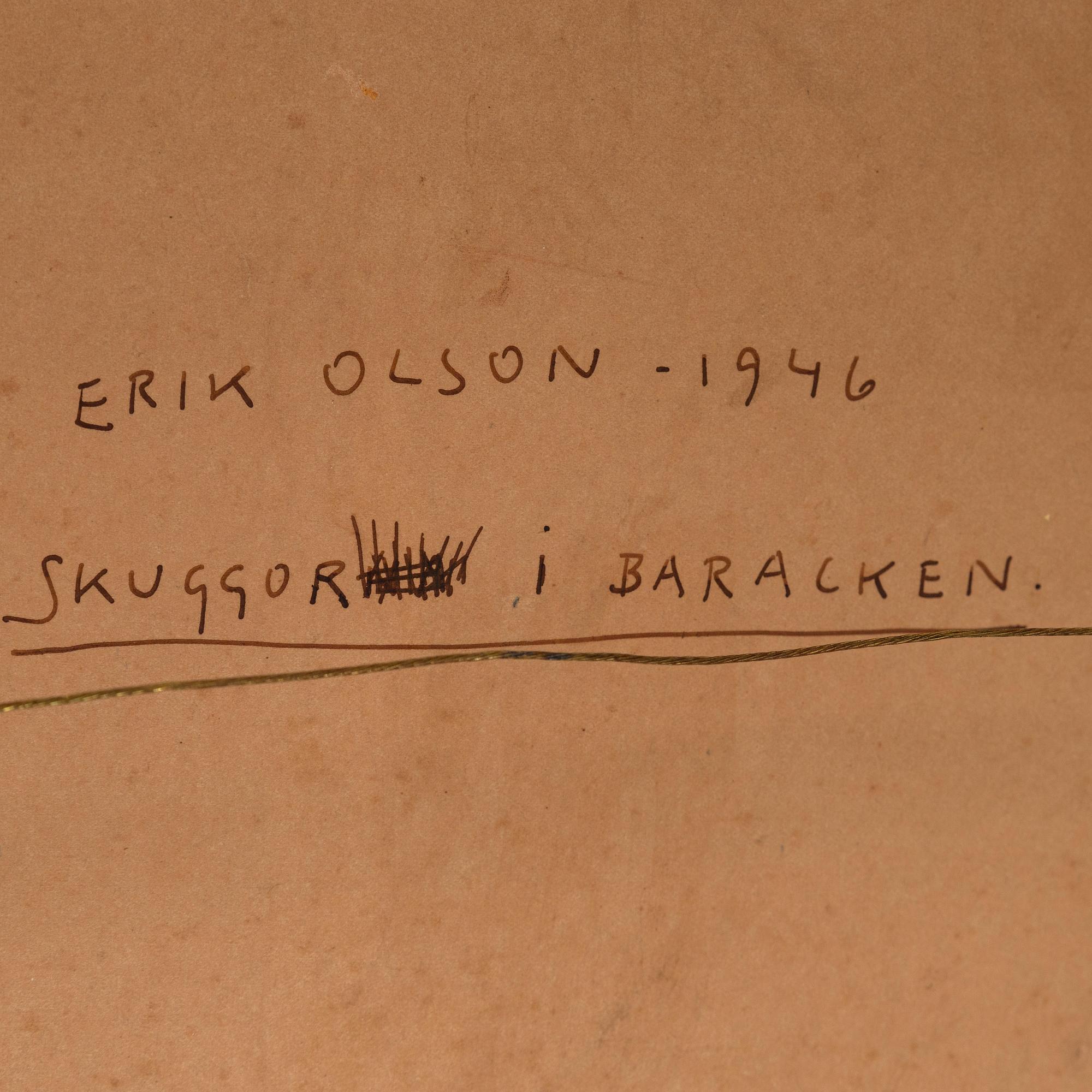 Erik Olson, olja på pannå, signerad och daterad -46.
