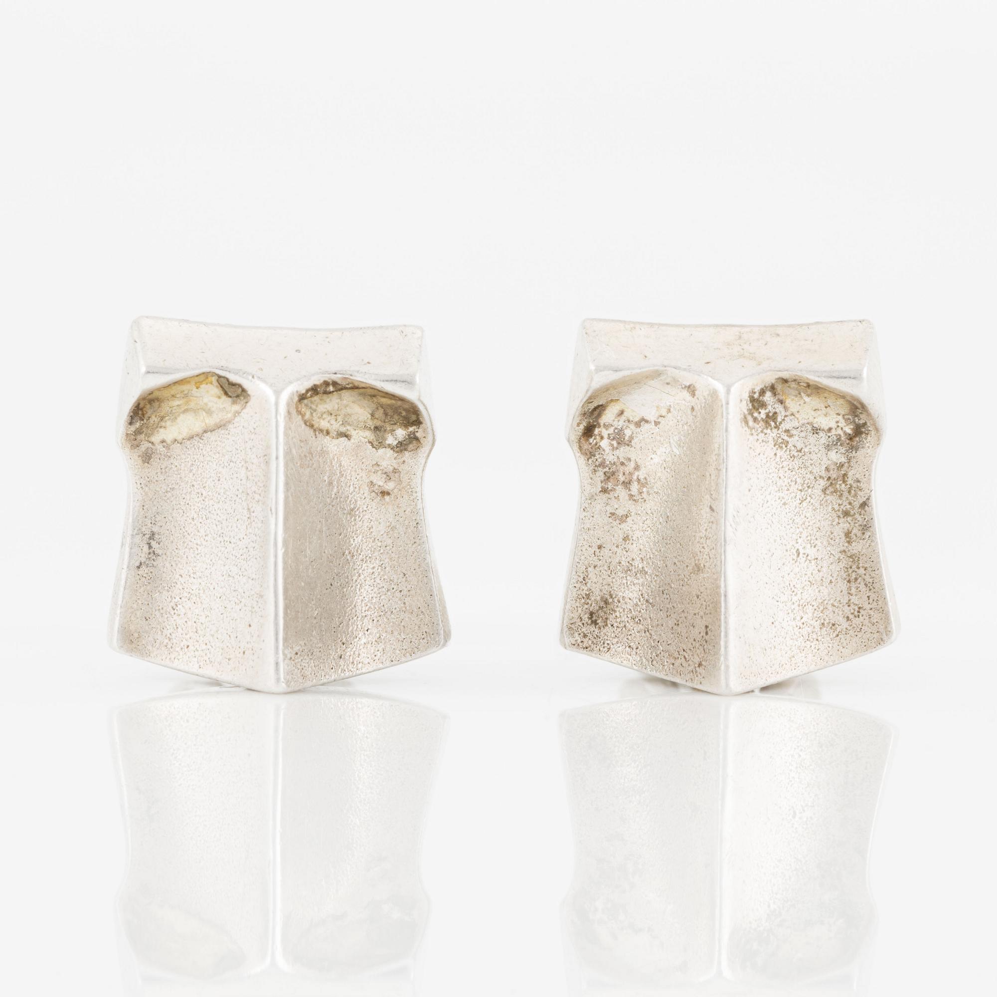 Björn Weckström/Lapponia, örhängen, clips, sterlingsilver, "Muletta".