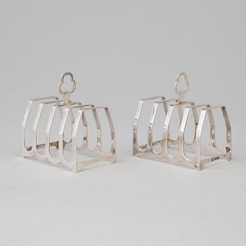 a pair of silver toastracks by Cooper Brothers and Sons, Sheffield 1939.