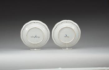 A set of five Royal Copenhagen topographical dessert dishes, Denmark, 18th/19th Century.