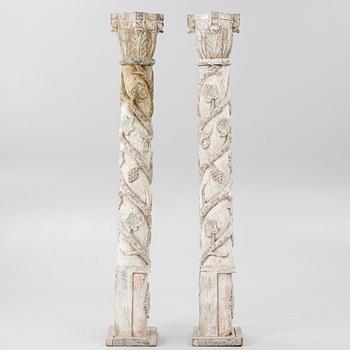 Kolonner, ett par, Angloindiska, omkring 1900.