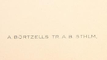 PARTI GRAFISKA BLAD, c:a 120 st, ur von Wrights Svenska fåglar, utgivna av A Börtzells.