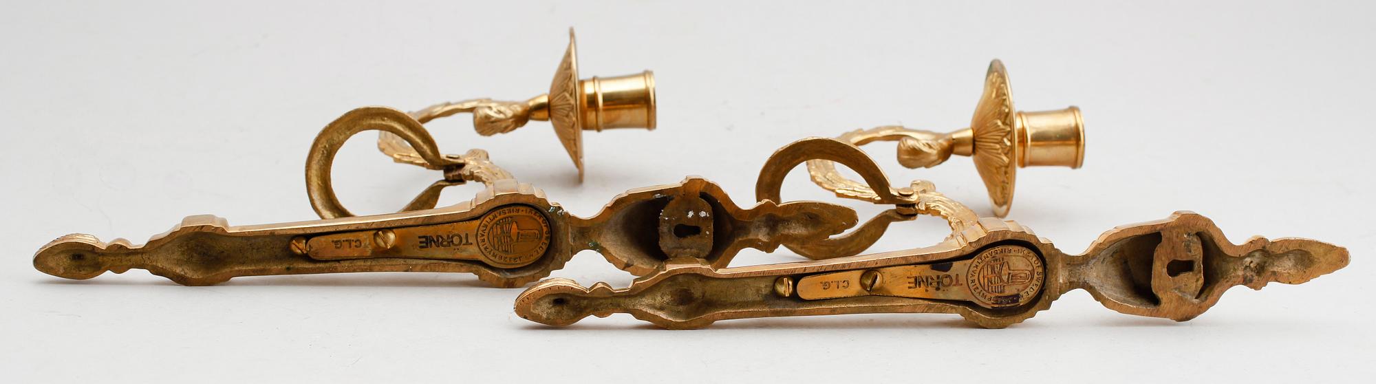 VÄGGLAMPETTER, 1 par, mässing, "Törne", Ikeas 1700-tals serie.
