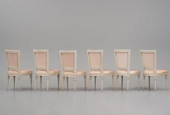 A set of six late Gustavian chairs, late 18th century.