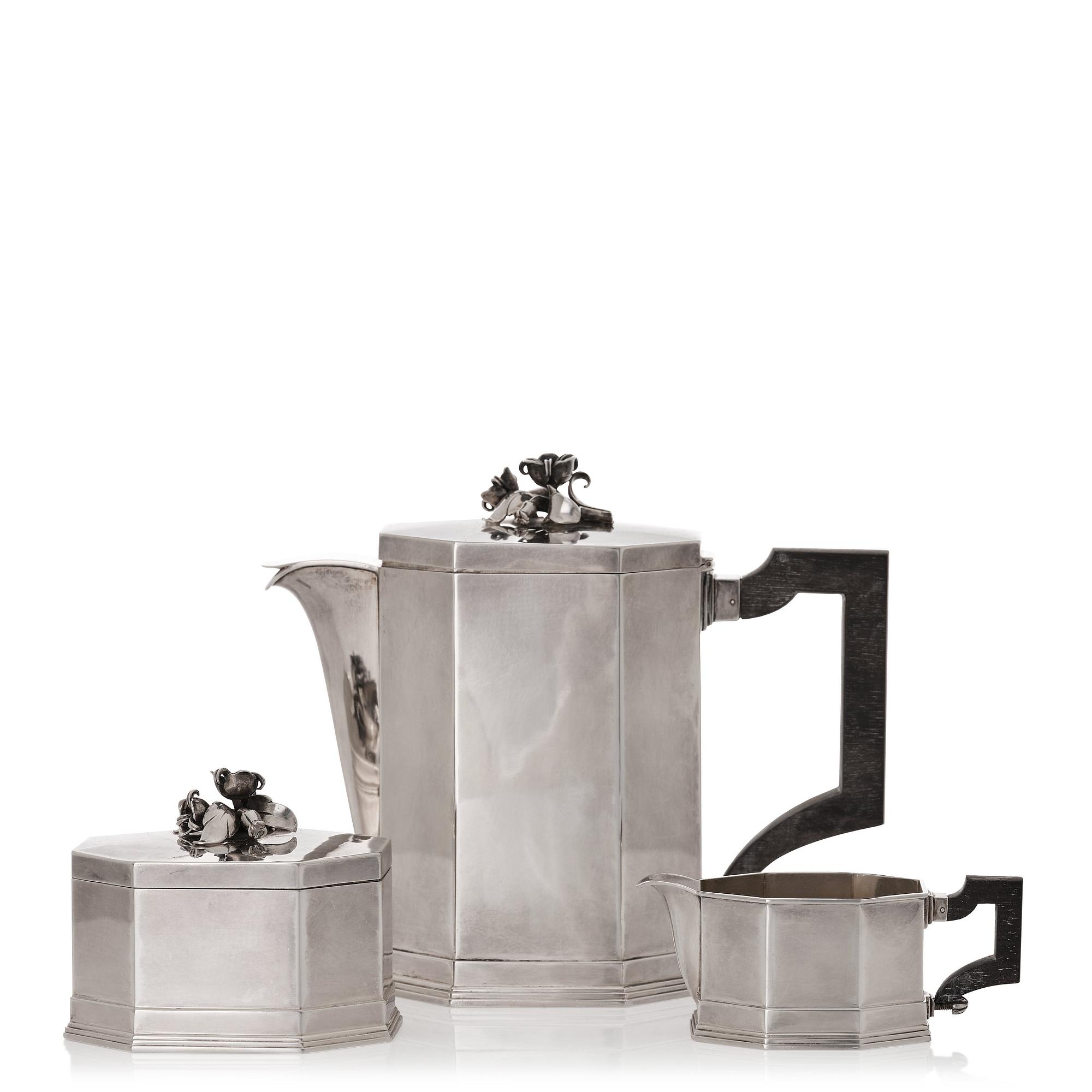 Atelier Borgila, a sterling silver coffee set, 3 pcs, Stockholm 1935.
