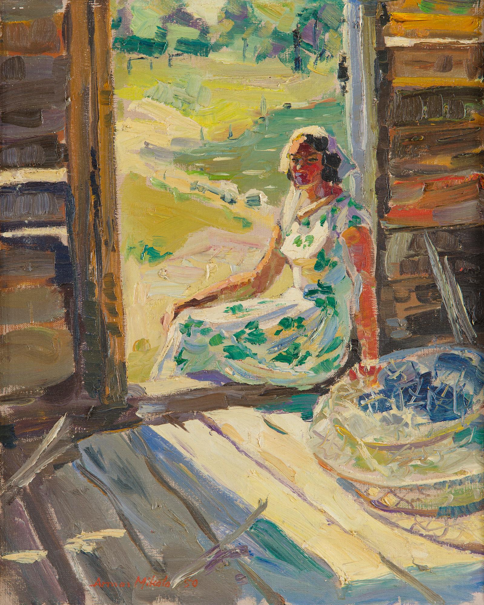 Armas Mikola, Kvinna i dörröppning.