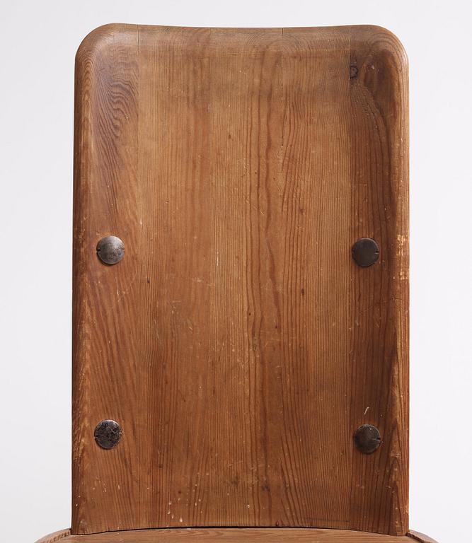Axel Einar Hjorth, a pair of stained pine 'Lovö' chairs, Nordiska Kompaniet, Sweden 1930s.