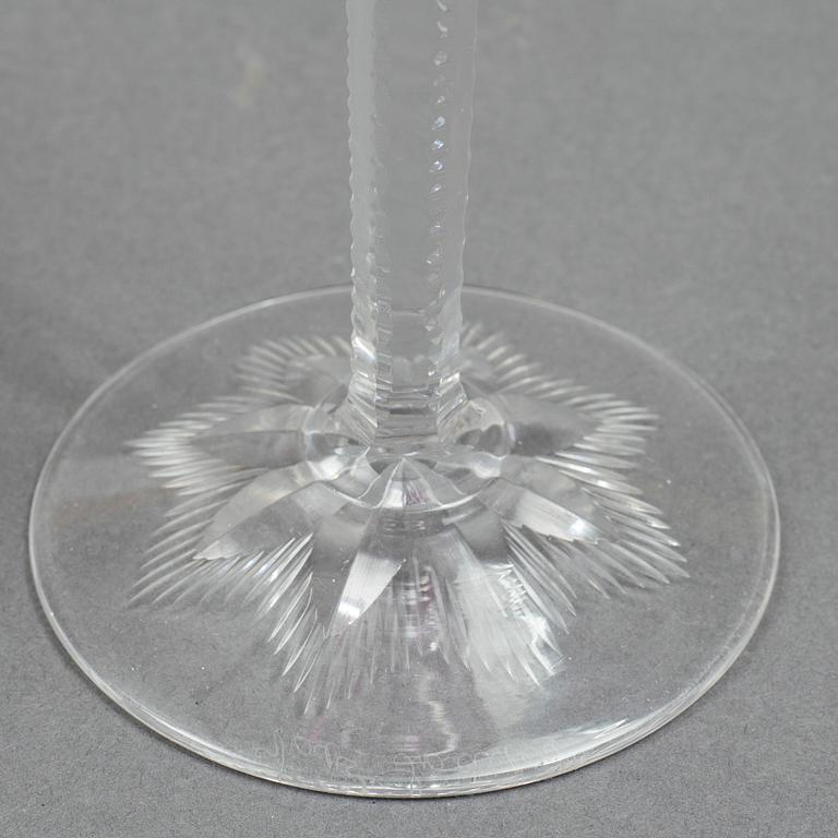 Eleven wine glasses, Bohemian style, 20th Century.