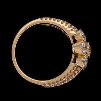 A brilliant cut diamond ring, tot. app. 1.78 cts.