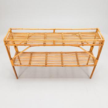 A mid 20th century rattan flower table.