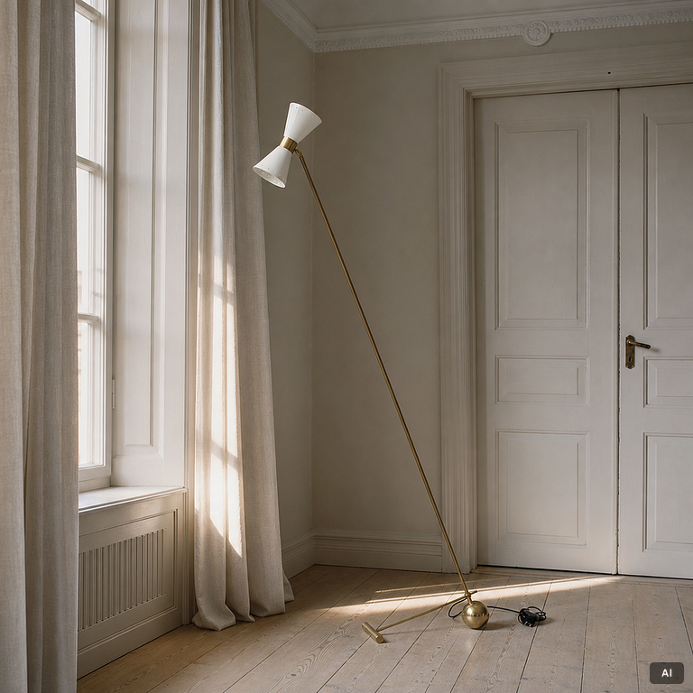 A 'Piantana Diablolo White' floor lamp, Luci Srl, Italy, 20th/21st century.