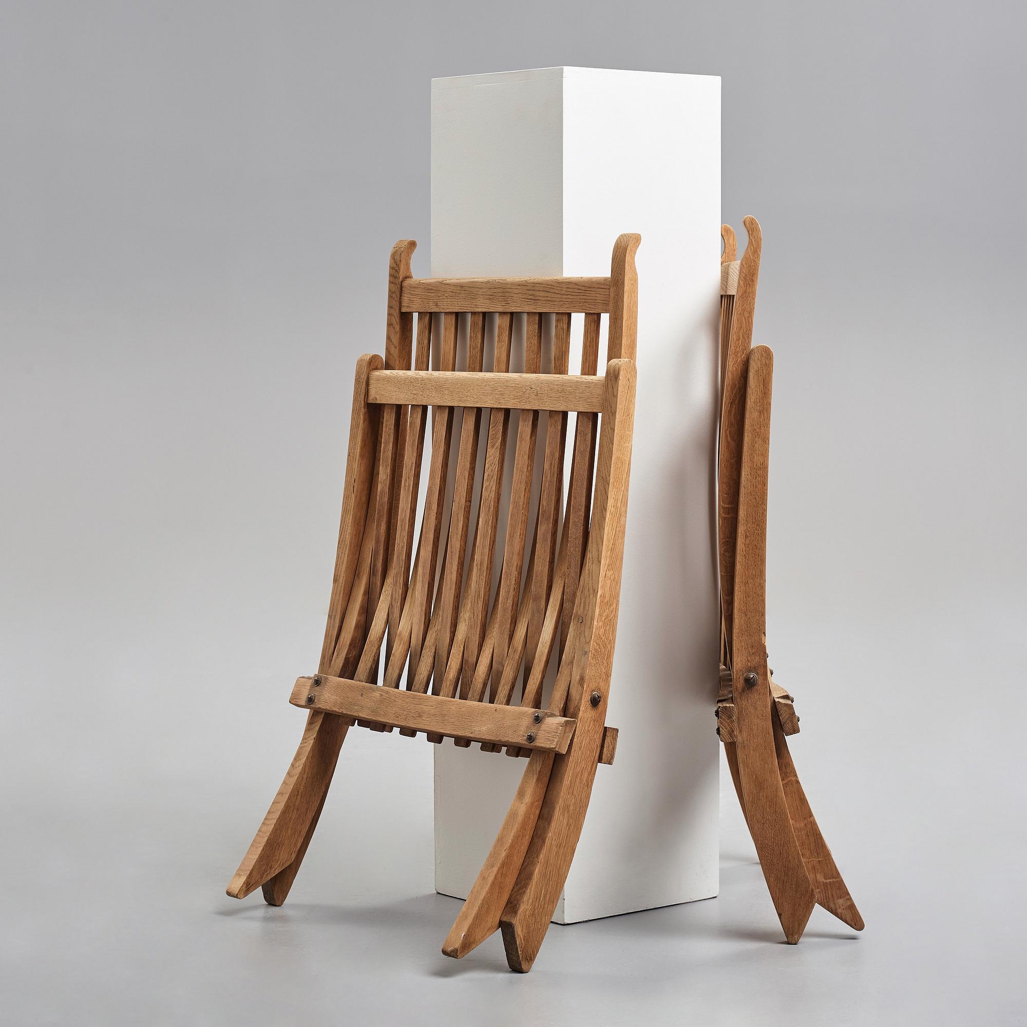 HANS J WEGNER, a pair of folding chairs for Johannes Hansen, Denmark 1960's.