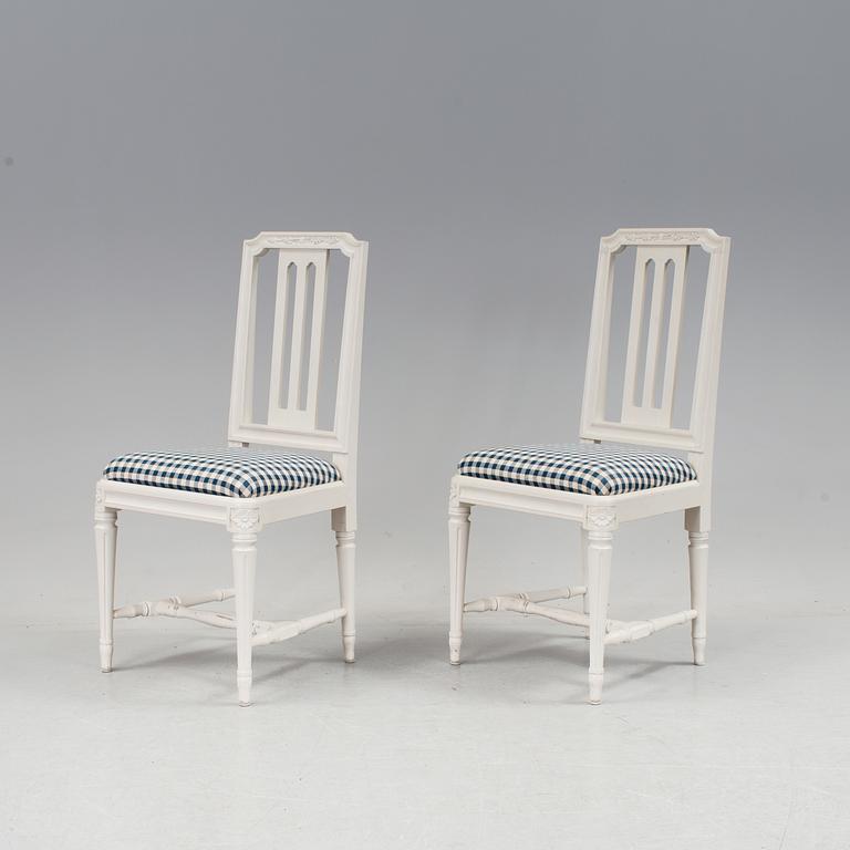 A set of six gustavian style chairs, "Odenslunda", by Ikea, late 20th century.