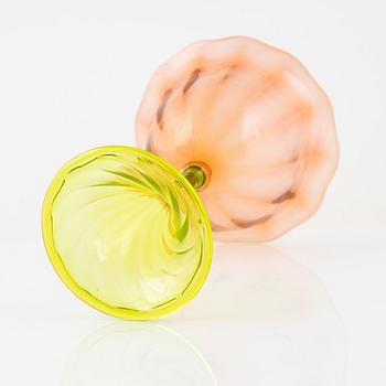 Jan-Erik Ritzman, a glass cup, Transjö, Sweden, signed.