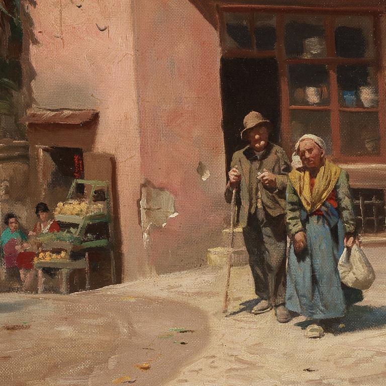 Peder Mork Mönsted, Street scene from Tivoli.