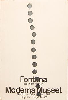 John Melin, utställningsaffisch, Moderna Museet för Lucio Fontana. Signerad av Lucio Fontana.